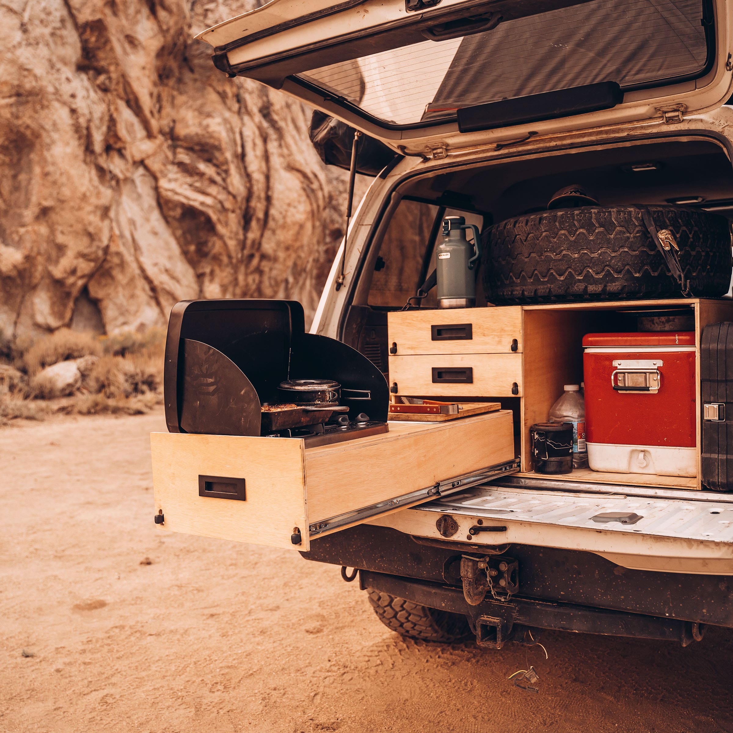 slide-out drawers in pickup truck