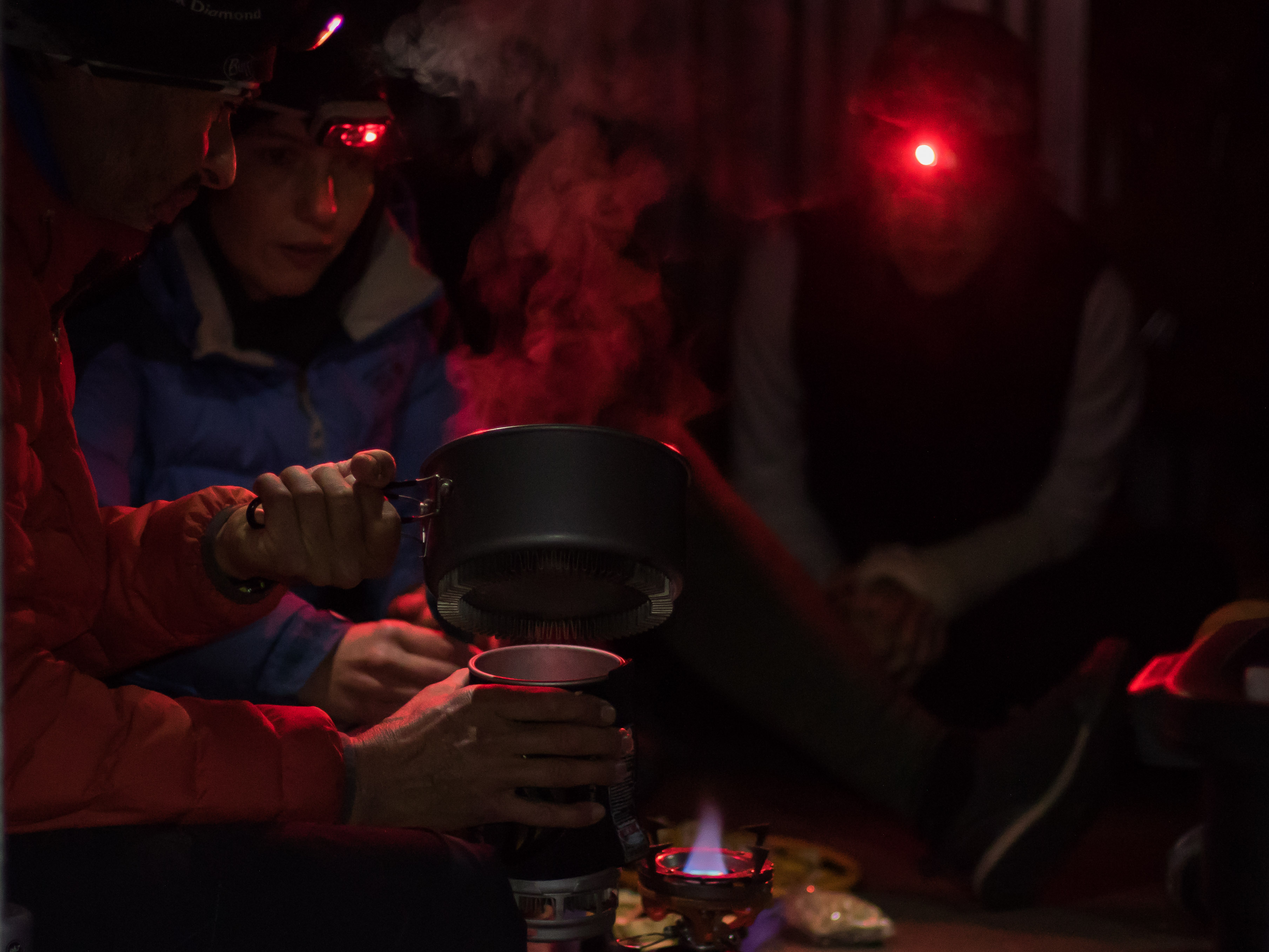campers cooking on a Jetboil stove