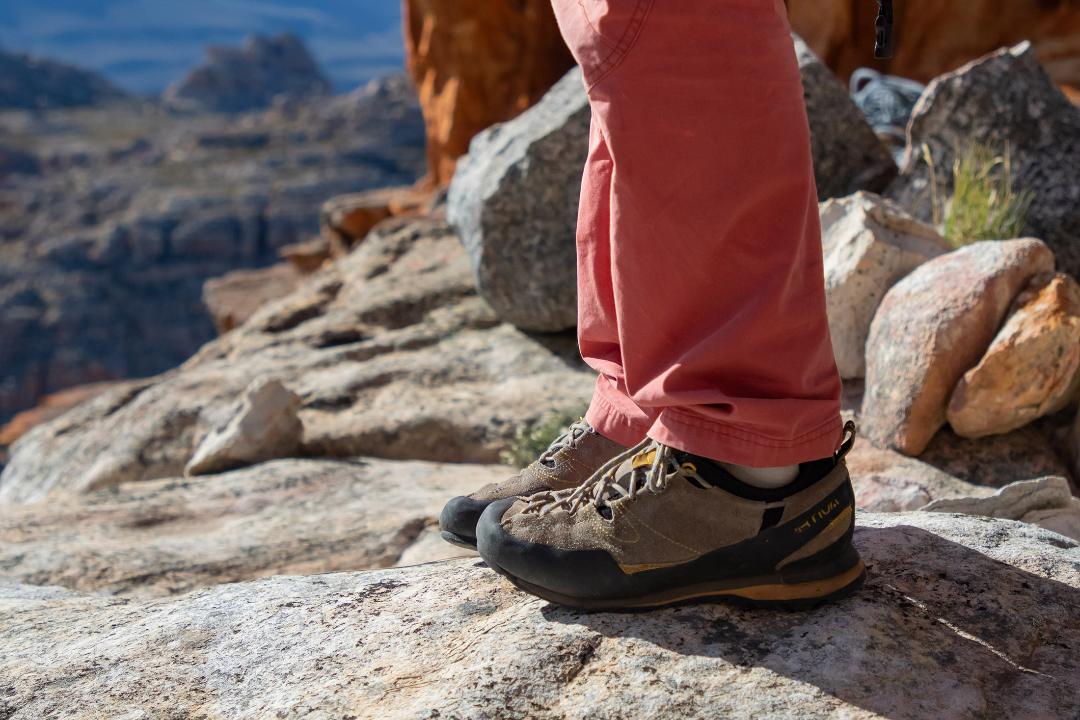 climber wearing approach shoes