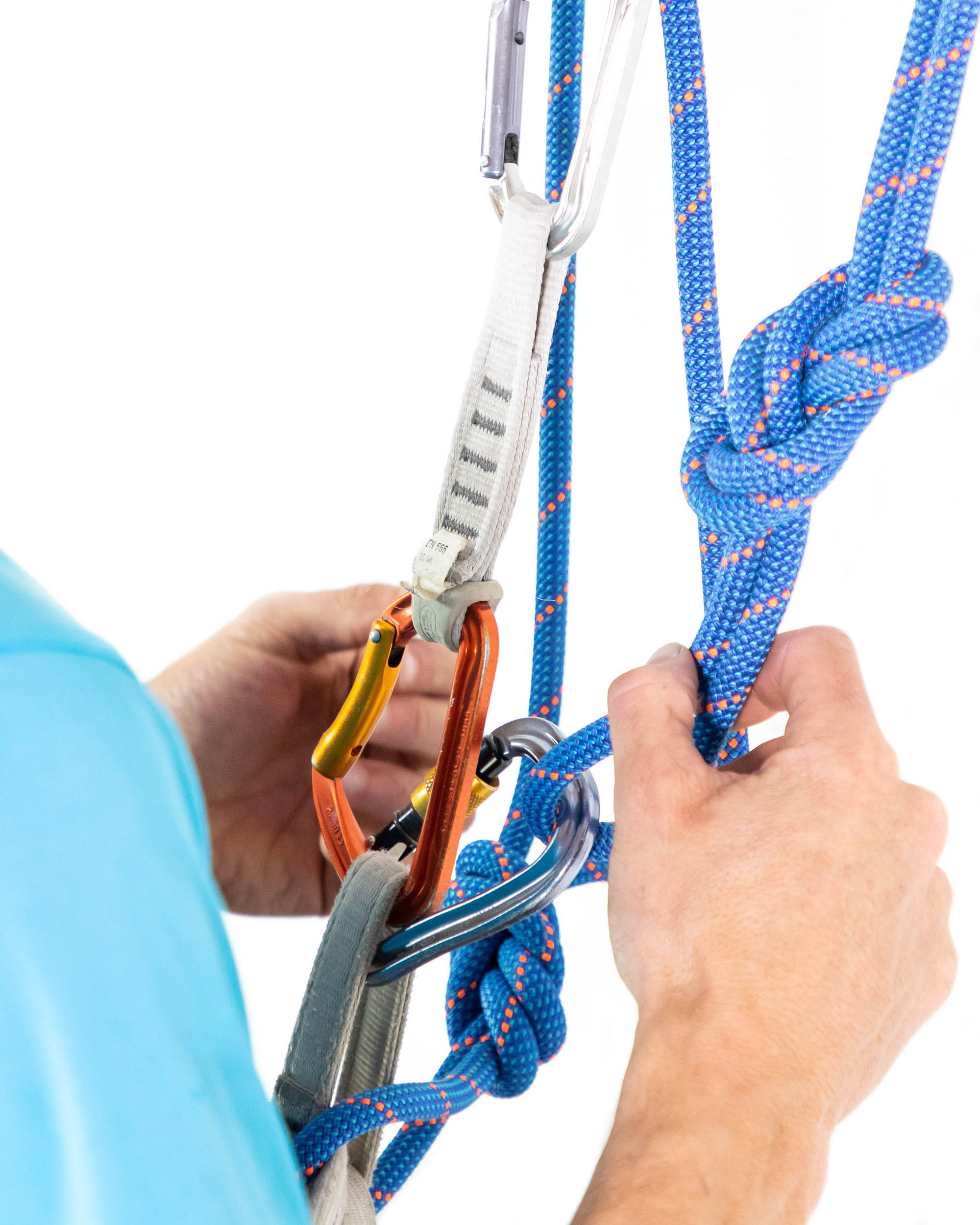 figure 8 knot clipped to belay loop
