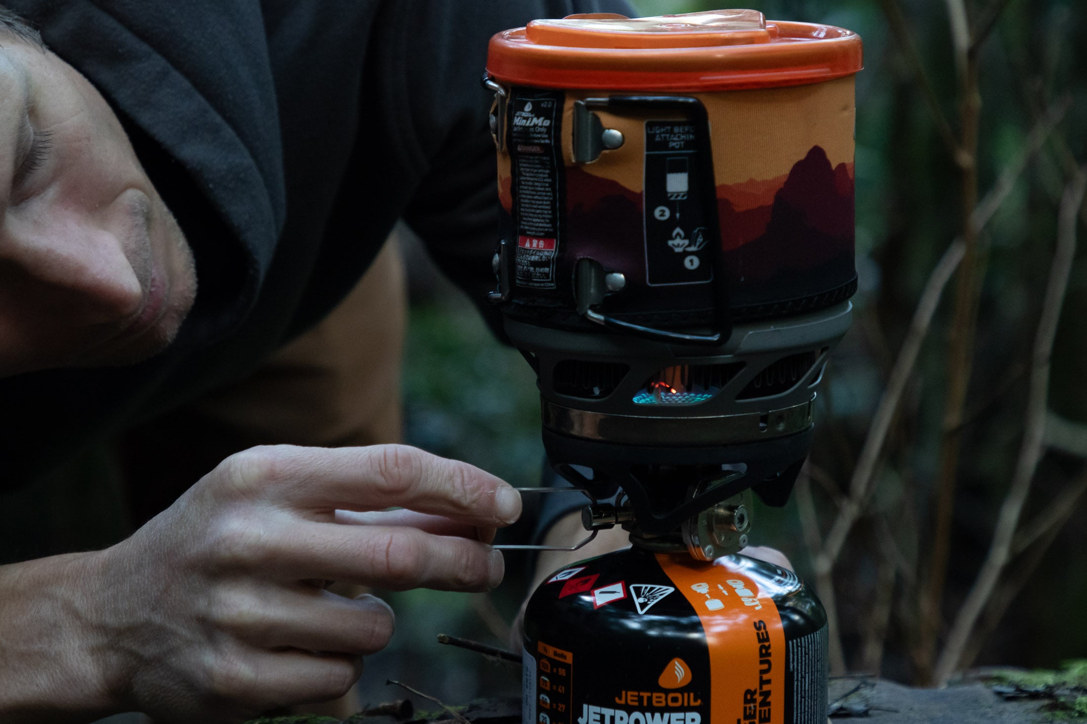 Camper turning stove down