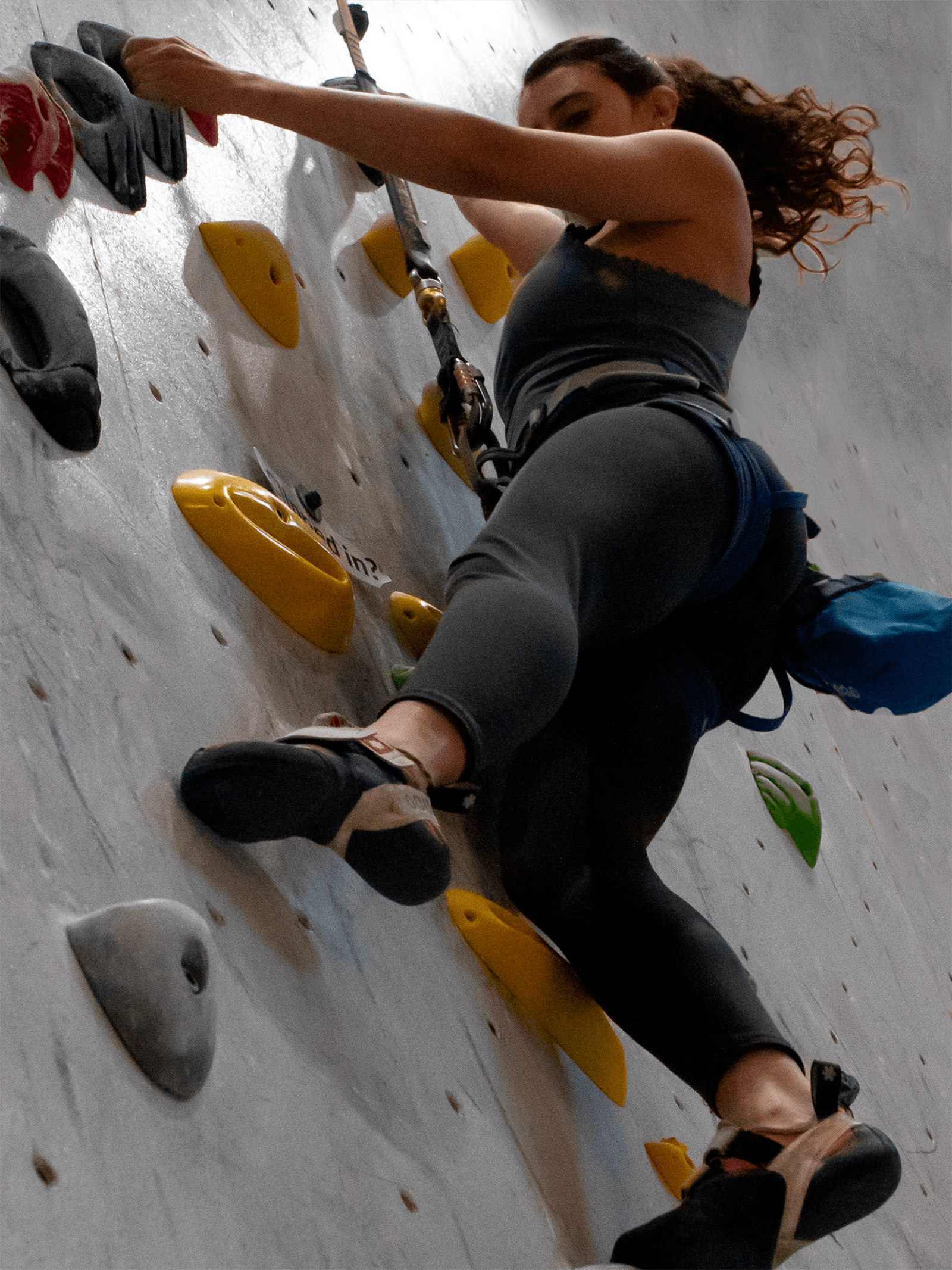 Climber on autobelay