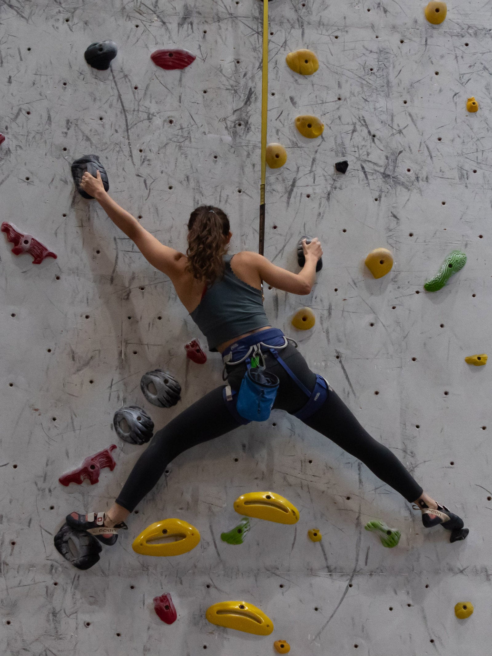 Climber on autobelay