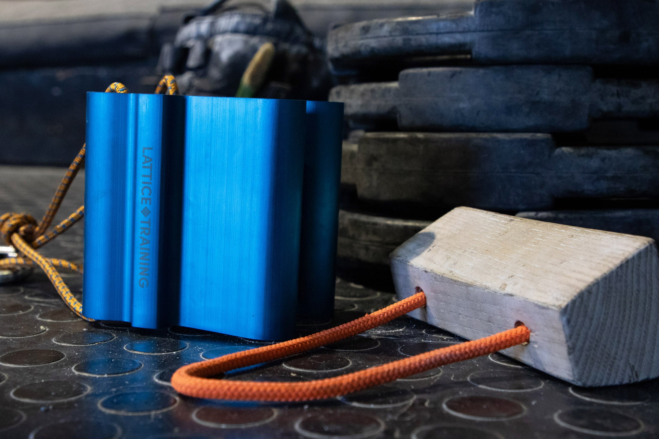 Lifting blocks on gym floor