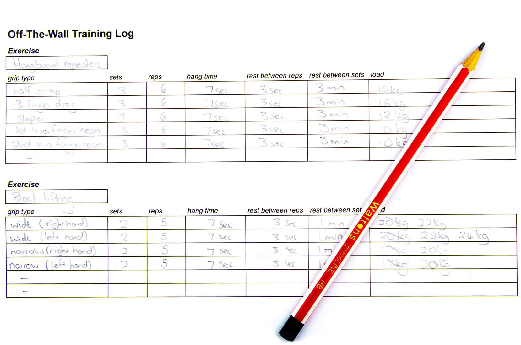 training log