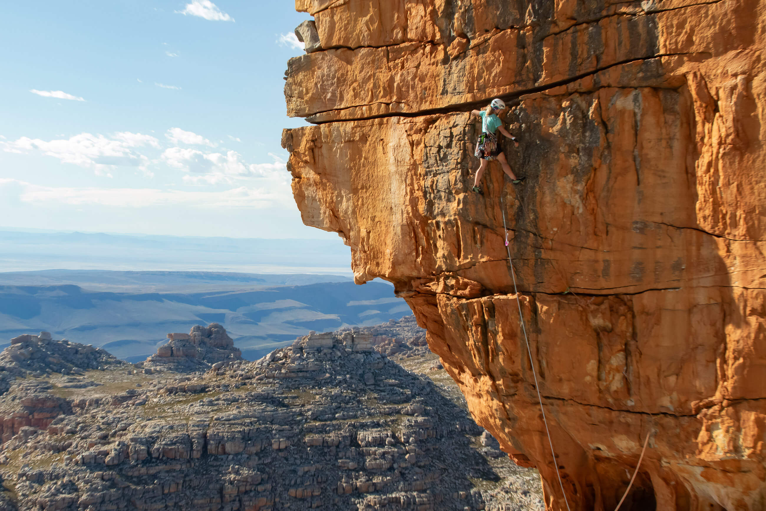 climber moving through a series of rails