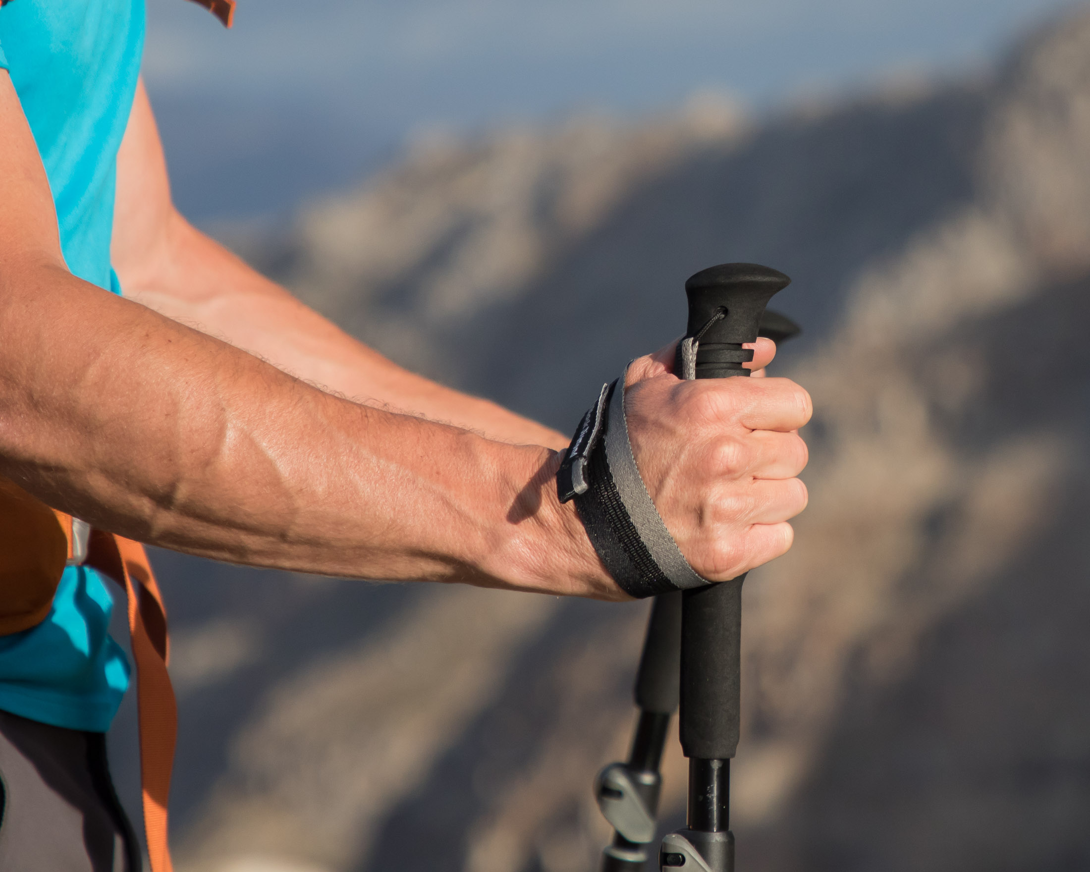 technique for holding a trekking pole