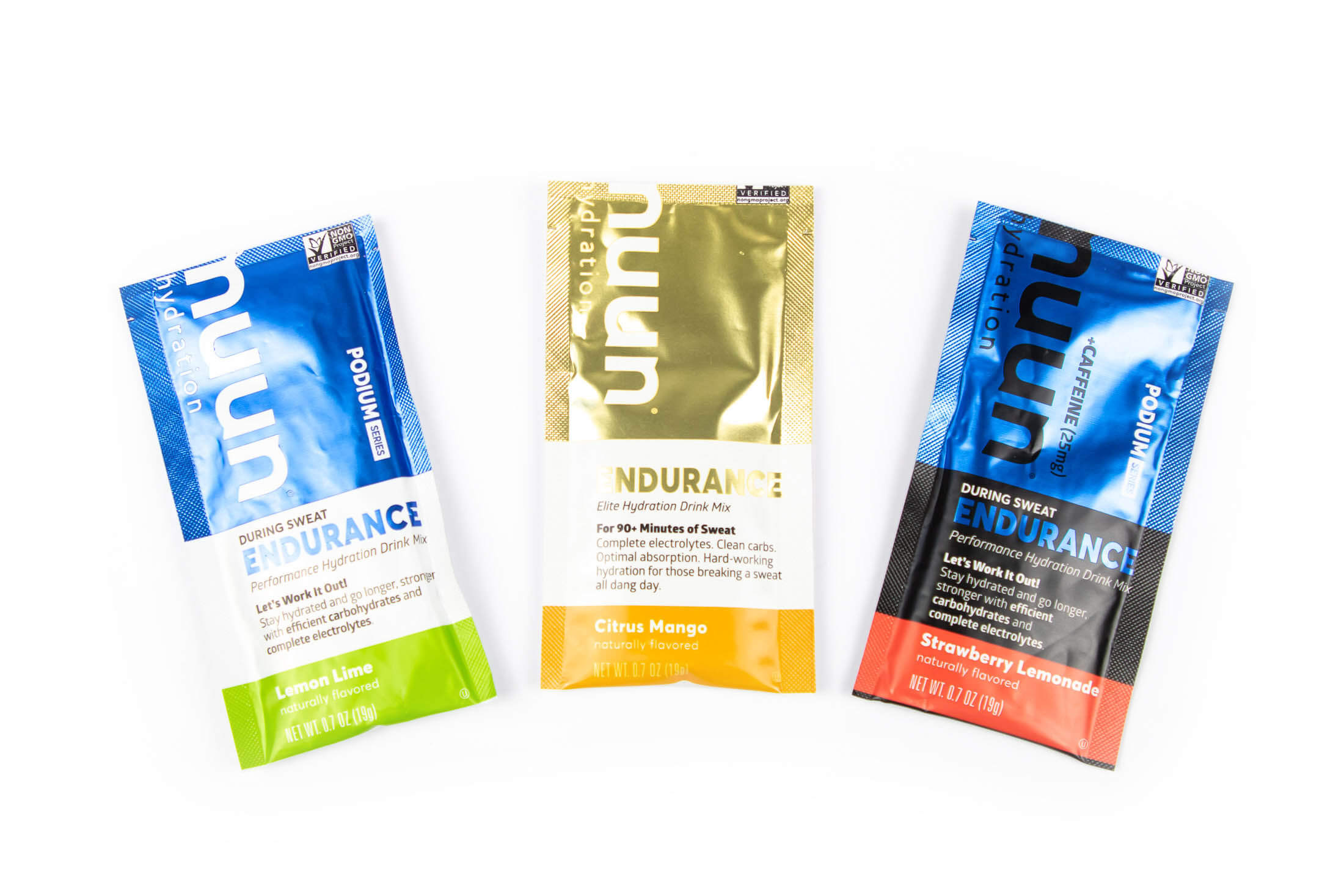 Sachets of Nuun Endurance drink mix