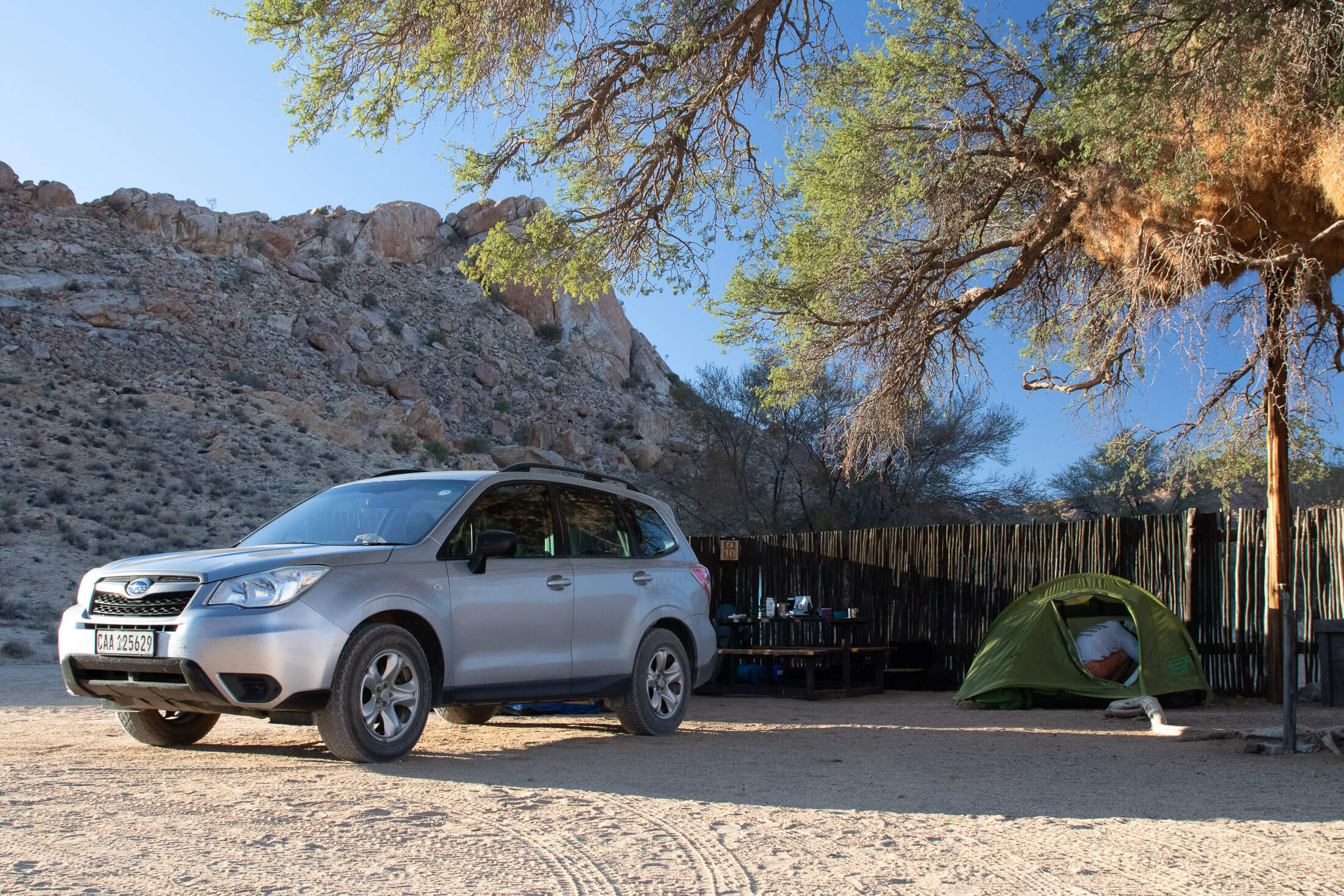 campsite in Namibia