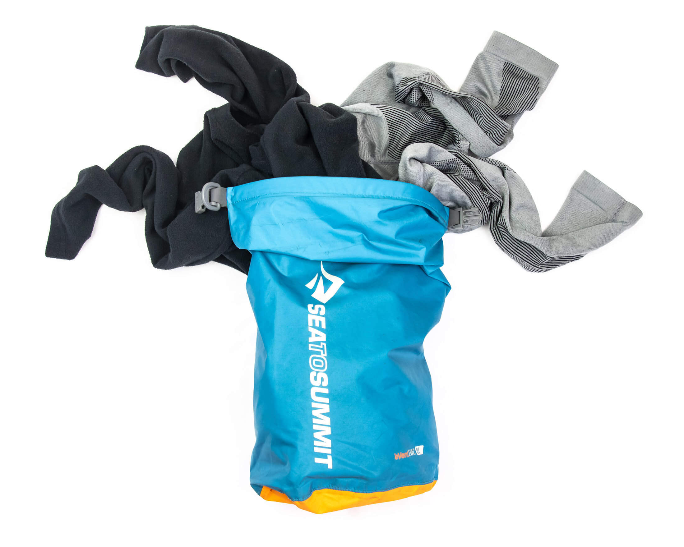 clothes in dry bag