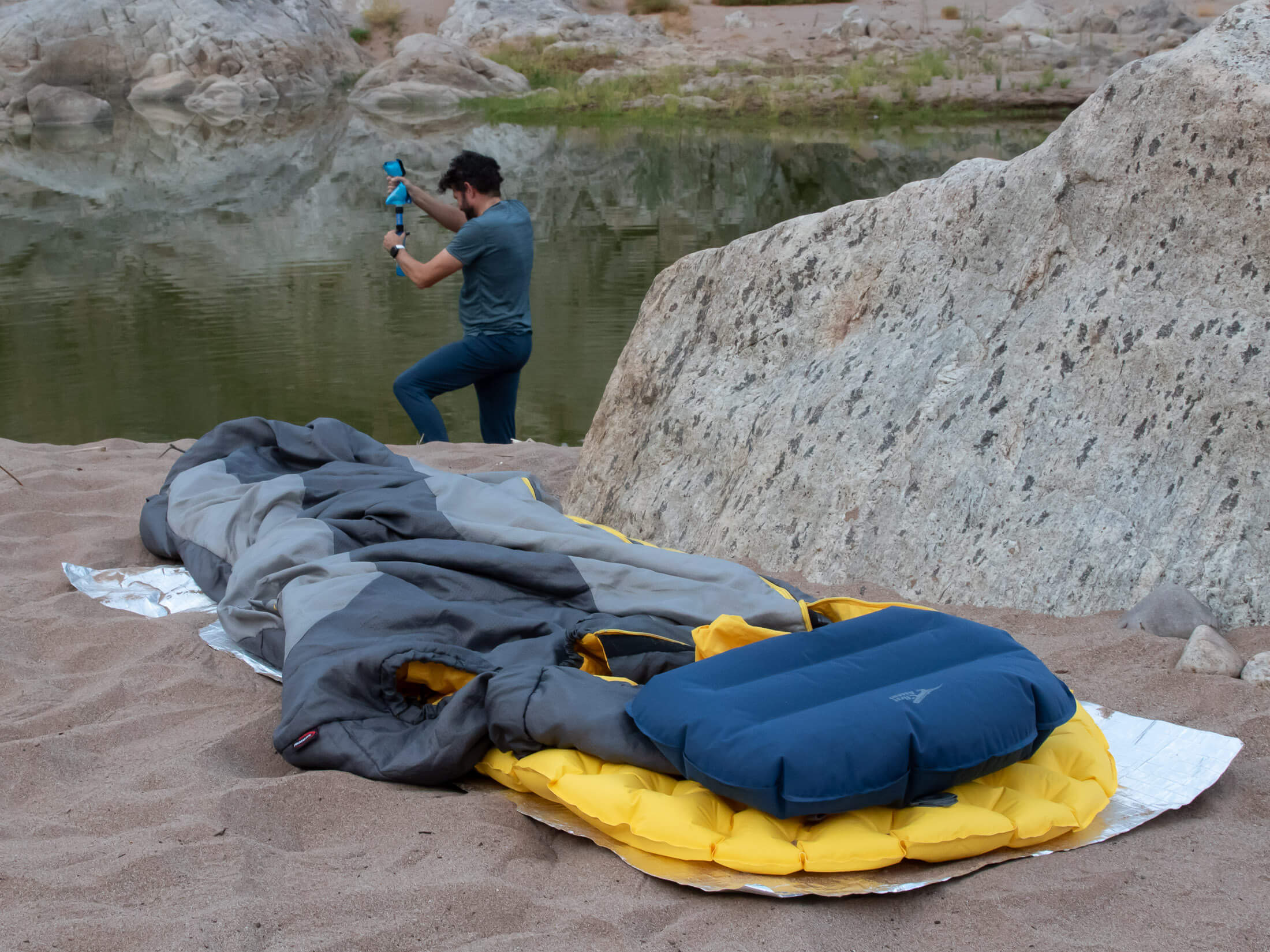 sleep system with air pad properly inflated