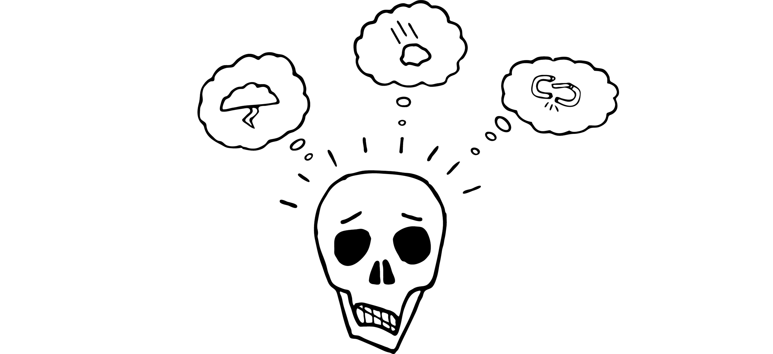 skull stressing about risks