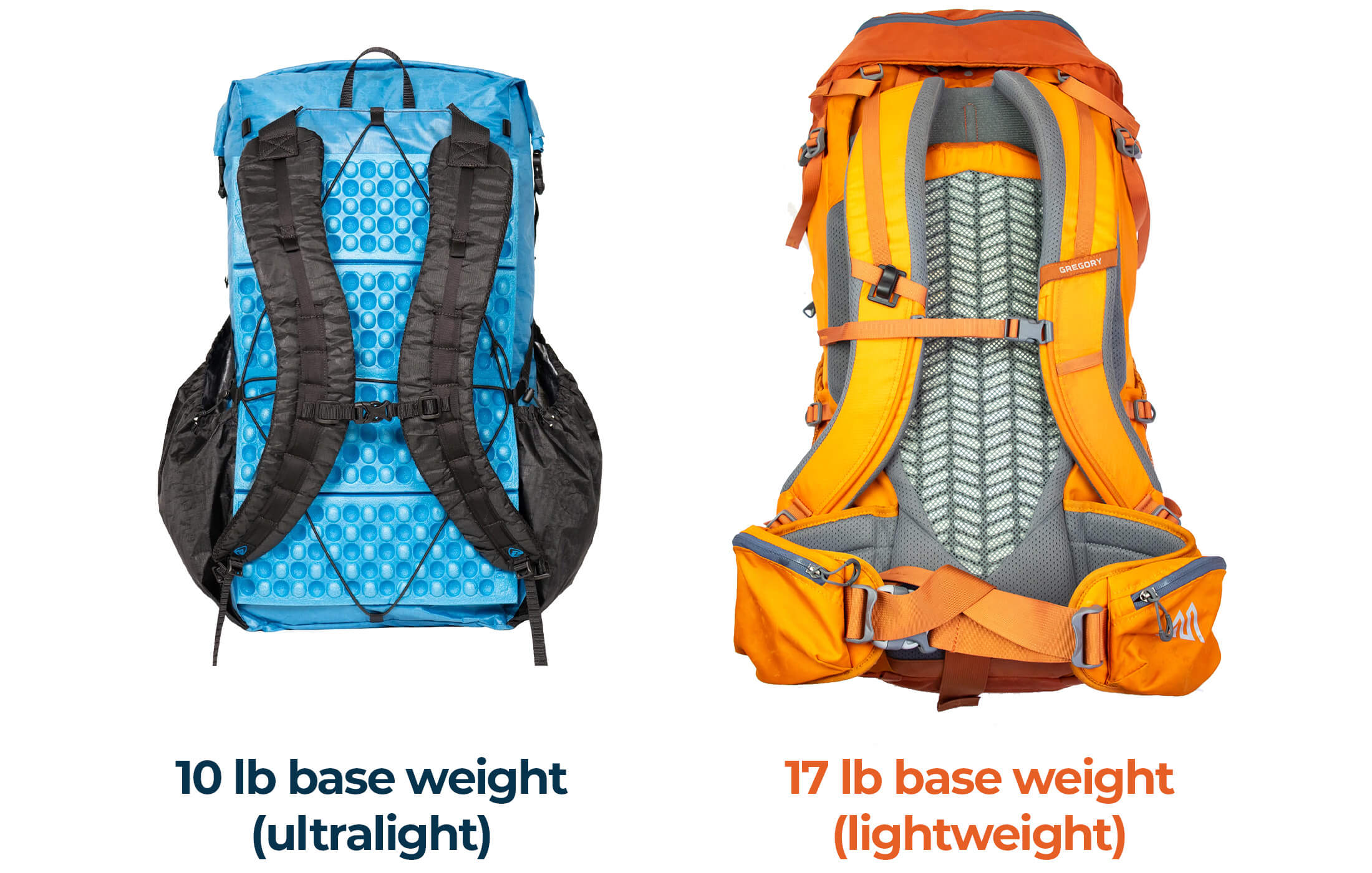 lightweight vs ultralight packs