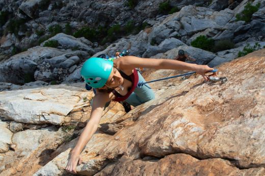 climber on multi-pitch route